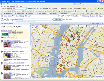 Google Maps, NY Hotels